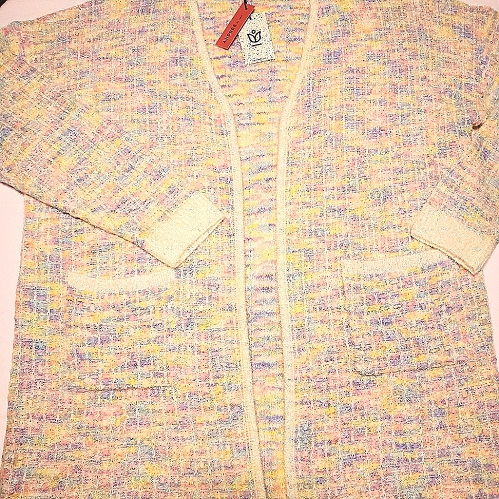 NWT Andree by Unit Holographic Pastel Cardigan